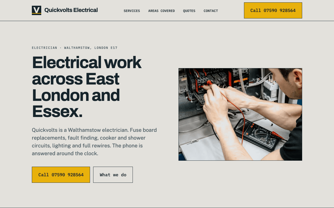 The Quickvolts homepage