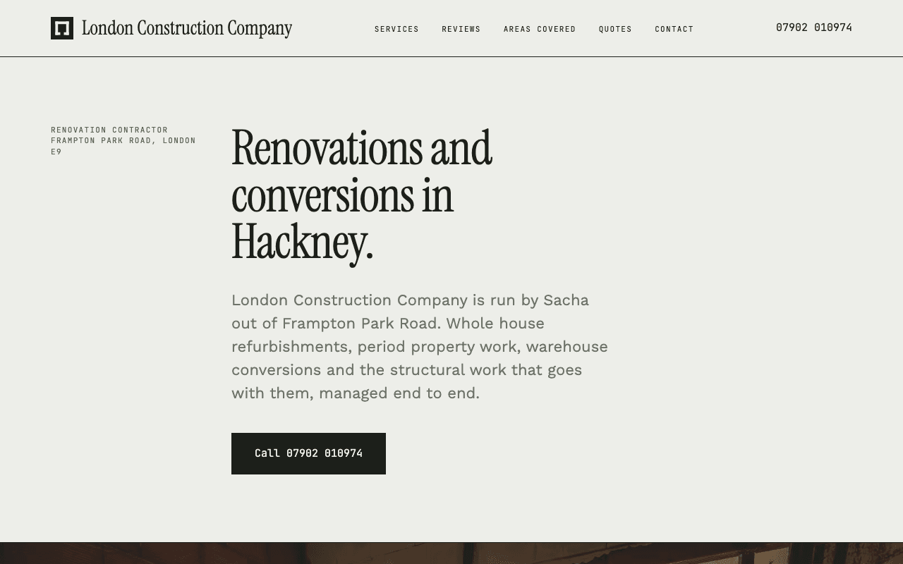 The London Construction homepage